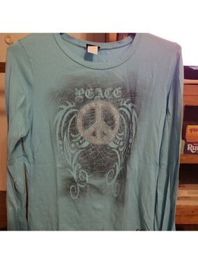 KATYDID Light Blue Embellished Peace sign
